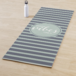 Good Vibes Only Blue & Green Typografy Quote Yogamatte