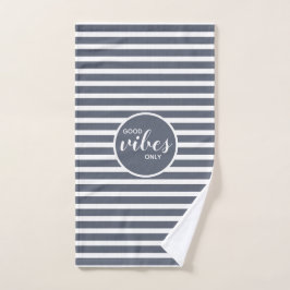 Good Vibes Only Blue White Typografy Übung Handtuch
