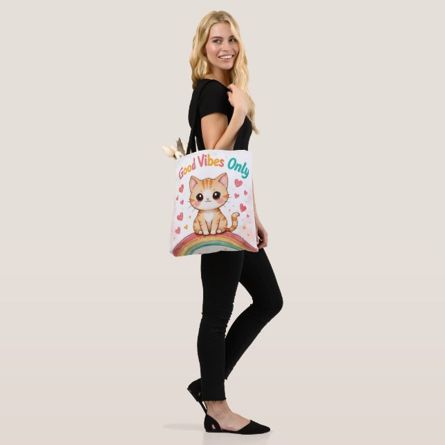 Good Vibes Only - Kawaii Tote Bag Tasche (Am Model)