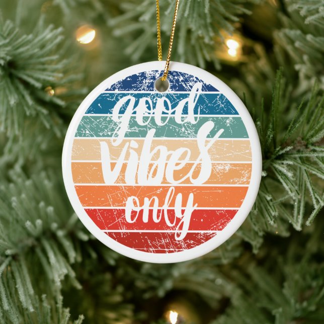 Good Vibes Only Keramik Ornament (Baum)