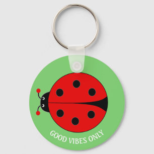 Good Vibes Only Lady Bug on Lime Green Schlüsselanhänger