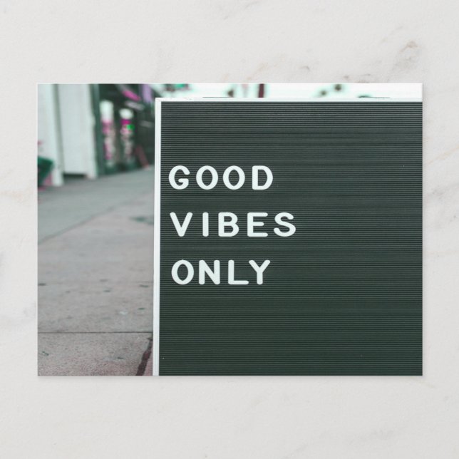 Good Vibes Only Letter Board Positard Postkarte (Vorderseite)