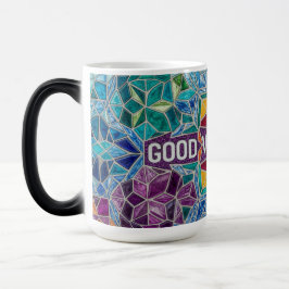 Good Vibes Only modern mosaic pattern ceramic mug Verwandlungstasse