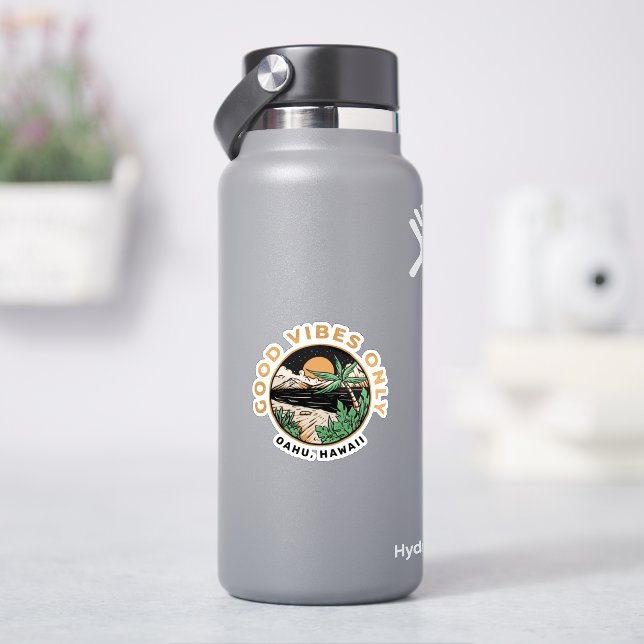 Good Vibes Only Oahu Hawaii Aufkleber (HydroFlask)