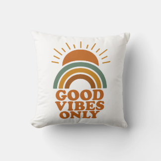 Good Vibes Only Pillow - Positive Zitat-Wohngestal Kissen