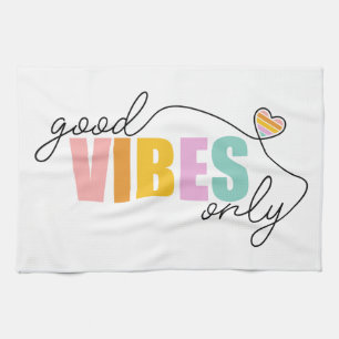 Good Vibes Only Rainbow Heart Geschirrtuch