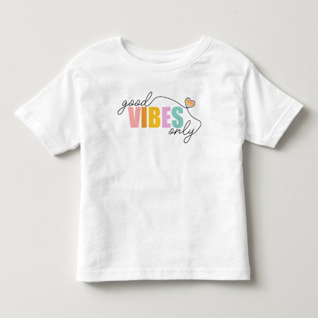 Good Vibes Only Rainbow Heart Kleinkind T-shirt (Vorderseite)