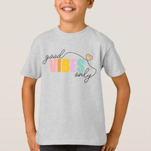 Good Vibes Only Rainbow Heart T-Shirt