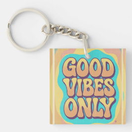Good vibes only retro groovy style schlüsselanhänger