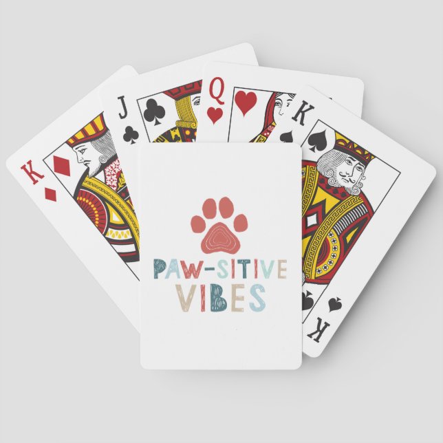 Good Vibes Positive Energie Paw-sitive Vibes Funny Spielkarten (Rückseite)