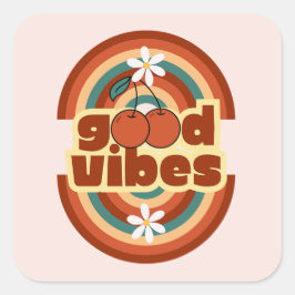 Good Vibes Quadratischer Aufkleber