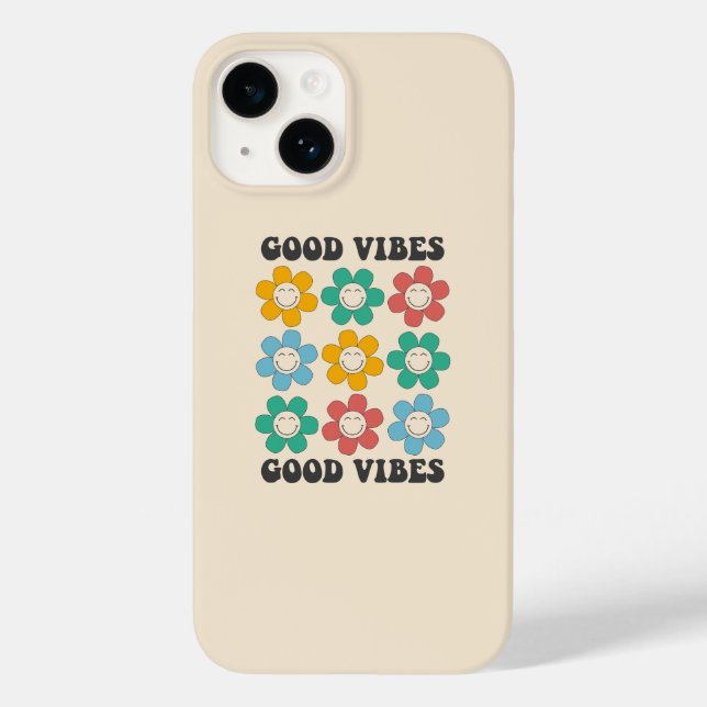 Good Vibes Retro farbenfrohe Daisy Blume Case-Mate iPhone 14 Hülle (Rückseite)
