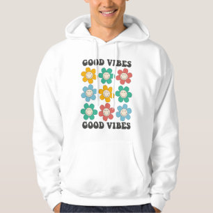 Good Vibes Retro farbenfrohe Daisy Blume Hoodie