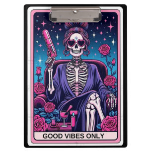 Good Vibes Skeleton Tarot – Mystische Gothic Büroa Klemmbrett
