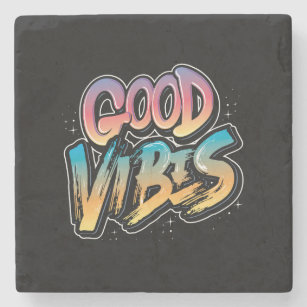 Good-vibes-Slogan-Grafik-Typografie Steinuntersetzer