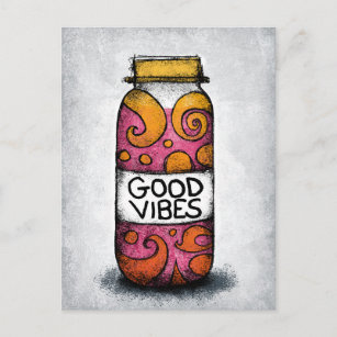 Good Vibes Spice Jar Postcard Postkarte
