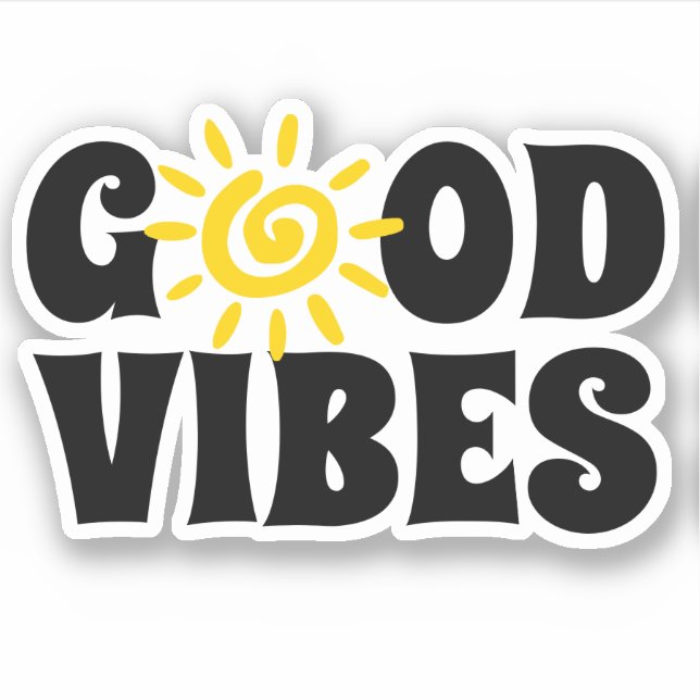 Good Vibes | Sticker en vinyle coupé personnalisé (Devant)