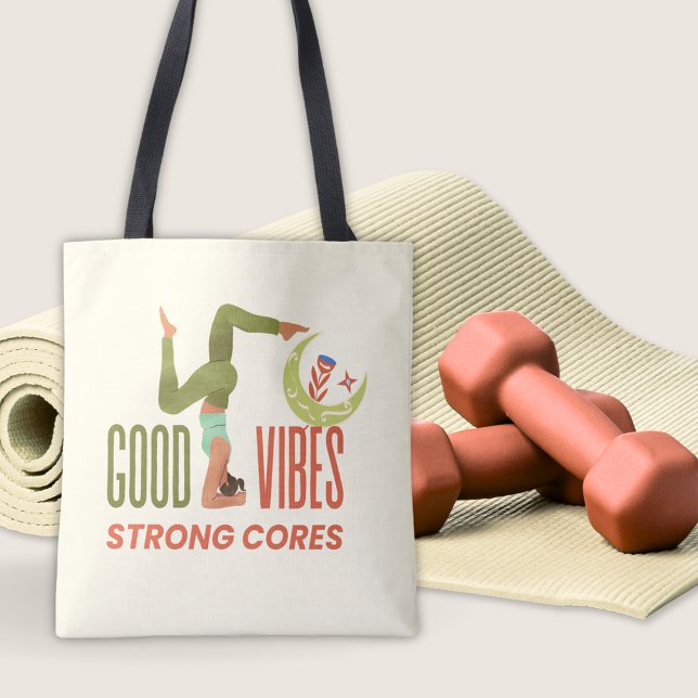 Good Vibes Strong Cores Pilates Zitat Fitness Yoga Tasche (Good Vibes Strong Cores Pilates Quote Yoga Fitness Tote Bag)
