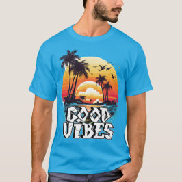 Good Vibes Sunset Palm Tree T - Shirt