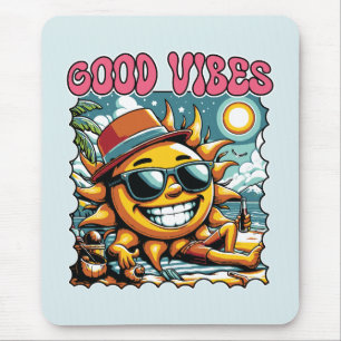 Good Vibes - Sunshine - Retro Summer Mousepad