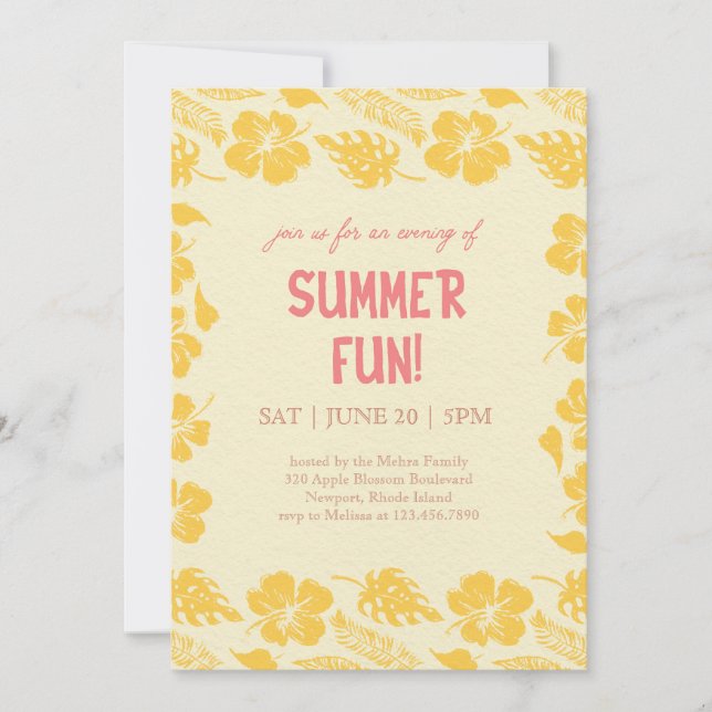 Good Vibes & Sunshine Summer Party Einladung (Vorderseite)