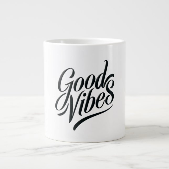 Good Vibes Tasse - Moderner Kalligrafiestil (Vorderseite)