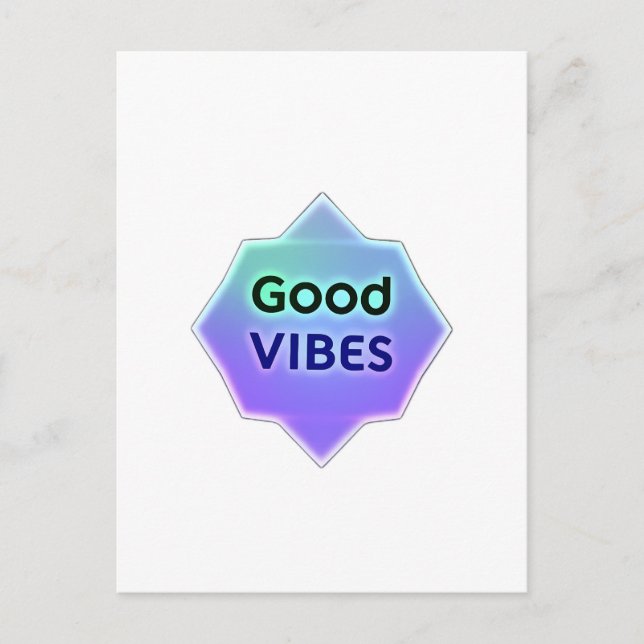 "Good Vibes" Text on Gradient Star Shape Postkarte (Vorderseite)