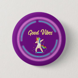 Good Vibes Unicorn Button