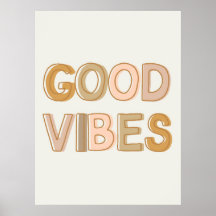 Good Vibes Wand Art Plakat für Studentenwohnheime,