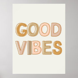 Good Vibes Wand Art Plakat für Studentenwohnheime,
