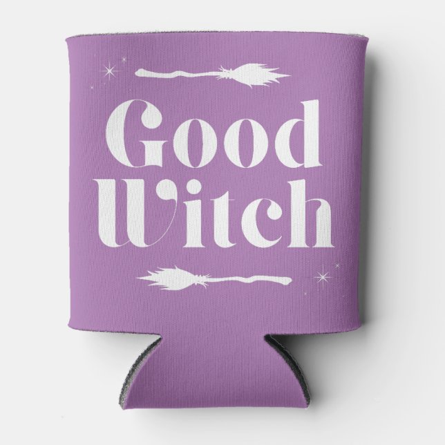 Good Witch Bad Witch Trendy Typografie Halloween Dosenkühler (Vorderseite)
