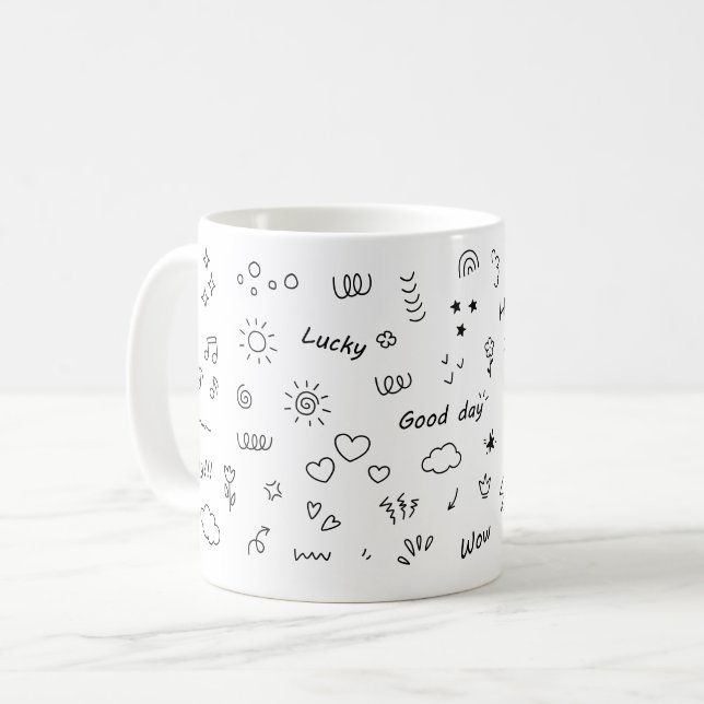 Gooday niedlich Doodle Kaffeetasse (Vorderseite Links)