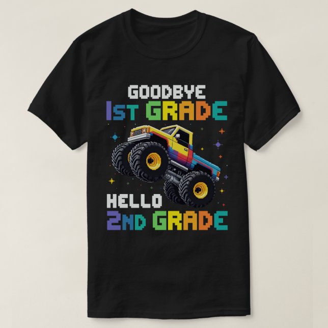 Goodbye 1st Grade Abschluss Monster Truck T-Shirt (Design vorne)