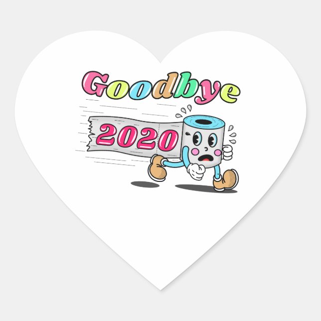 Goodbye 2020 - Es ist endlich vorbei Herz-Aufkleber (Vorderseite)