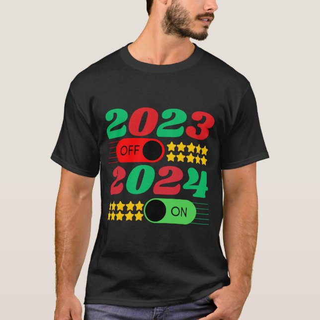 Goodbye 2023 Hello 2024 Christmas New Year 2024 T- T-Shirt (Vorderseite)