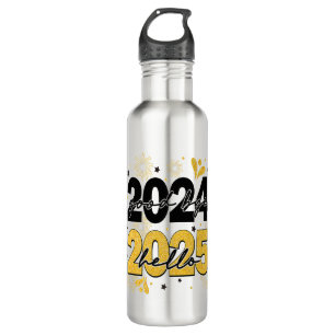 Goodbye 2024 Hello 2025 Fireworks Happy New Years Edelstahlflasche