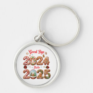Goodbye 2024 Hello 2025 Happy New Year Design Schlüsselanhänger