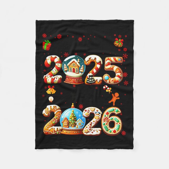 Goodbye 2025 Hello 2026 Christmas And Happy New Ye Fleecedecke (Vorderseite)