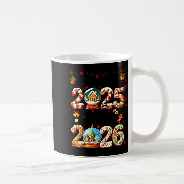 Goodbye 2025 Hello 2026 Christmas And Happy New Ye Kaffeetasse (Rechts)
