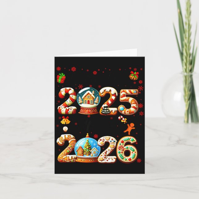 Goodbye 2025 Hello 2026 Christmas And Happy New Ye Karte (Vorderseite)