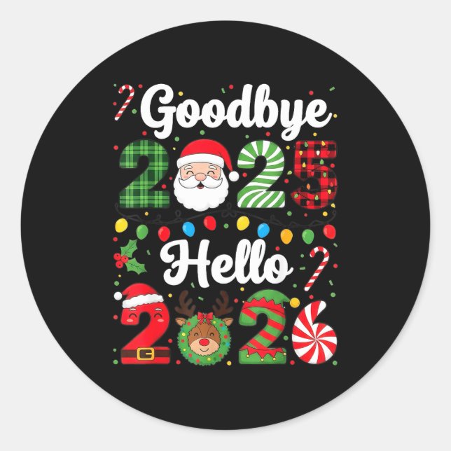Goodbye 2025 Hello 2026 Happy New Year Countdown P Runder Aufkleber (Vorderseite)