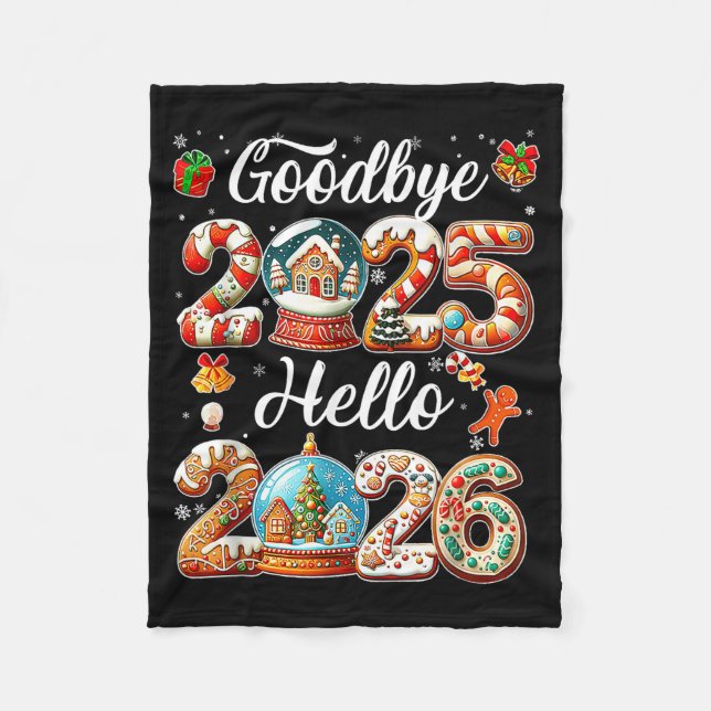Goodbye 2025 Hello 2026 Happy New Year's Eve Chris Fleecedecke (Vorderseite)