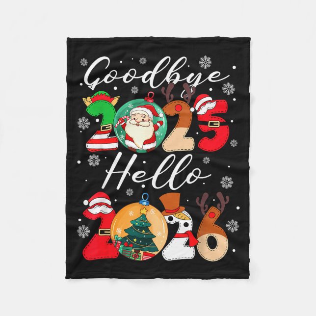 Goodbye 2025 Hello 2026 Happy New Year's Eve Chris Fleecedecke (Vorderseite)