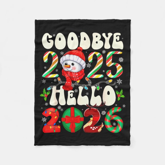 Goodbye 2025 Hello 2026 Merry Christmas Happy New  Fleecedecke (Vorderseite)