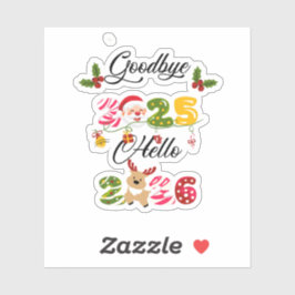 Goodbye 2025 Hello 2026 New Year Design Aufkleber