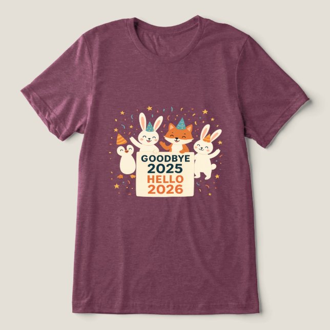 Goodbye 2025 Hello 2026 Unisex Holiday T-Shirt Tri-Blend Shirt (Design Vorderseite)