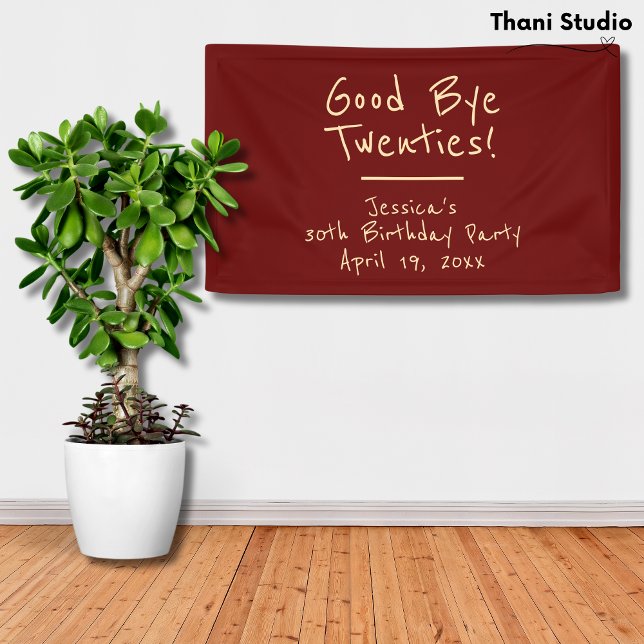 Goodbye 20s Feminine Minimalistisch Modern Typogra Banner (Von Creator hochgeladen)