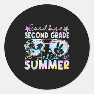 Goodbye 2. Klasse Hallo Sommer zweite Klasse letzt Runder Aufkleber