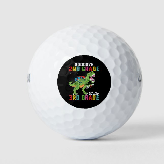 Goodbye 2. Klasse Hello 3rd Grade T Rex Dinosaur Golfball (Vorderseite)