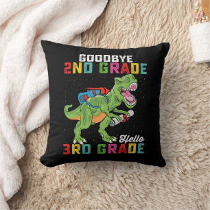 Goodbye 2. Klasse Hello 3rd Grade T Rex Dinosaur Kissen